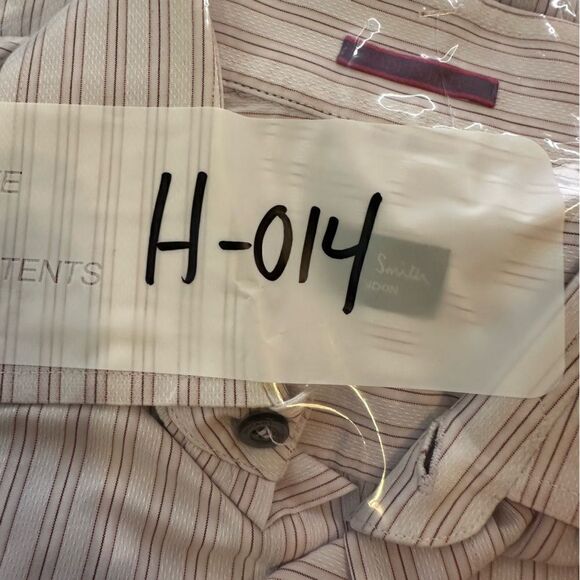 Paul Smith London Gray/White/Burgundy Stitch LS Dress Shirt in Size 42 (16.5) - Picture 9 of 9